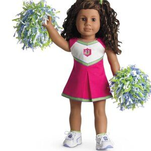 American Girl Campus Cheer Cheerleading Outfit W/ Pom Poms & Shoes